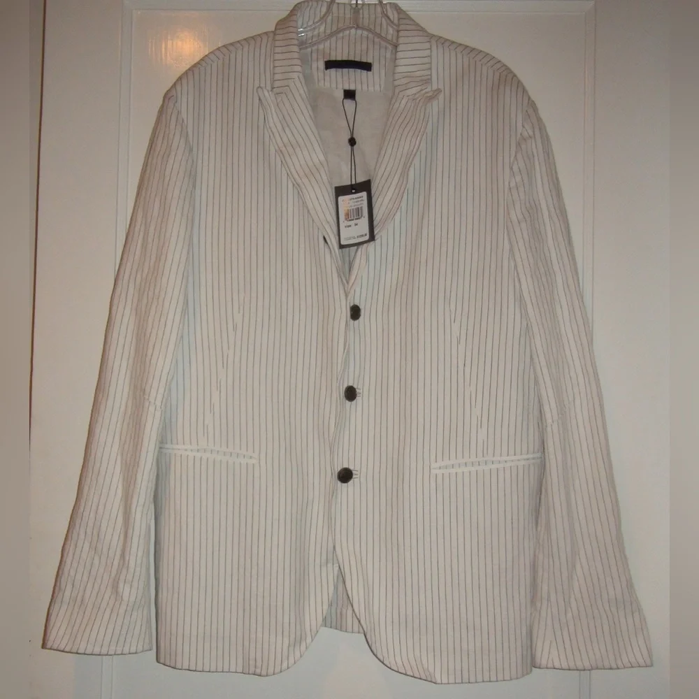 John Varvatos Egg Shell Pencil Stripe Sports Jacket Blazer